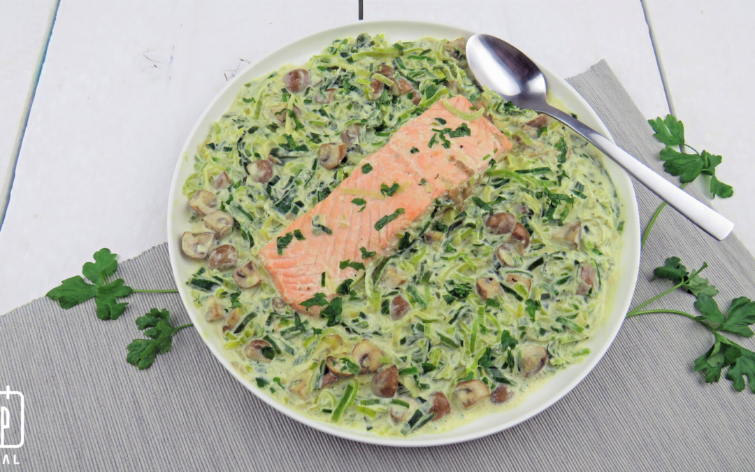 Romige prei met zalm